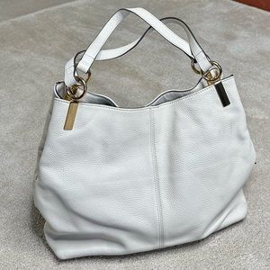 Vince Camuto Rhys Leather Shoulder bag, hobo bag, purse. Off White. 100% leather